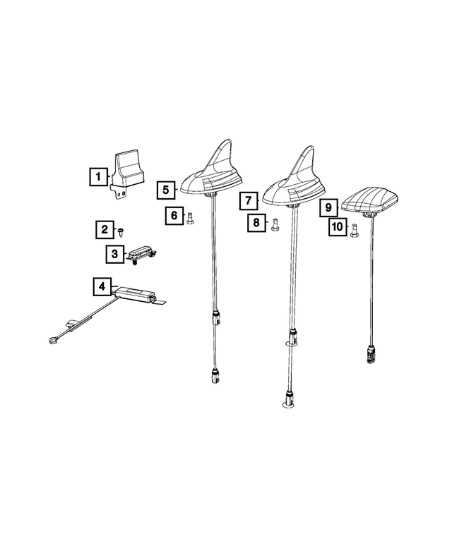5YS48FQDAA - : Cable &amp; Base Assembly Antenna for Mopar Image