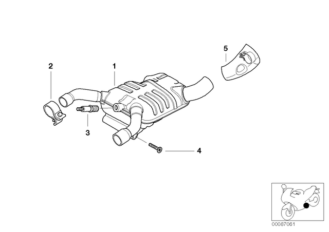 18127673648 - Exhaust System: Front Muffler -  for BMW-Motorrad Image
