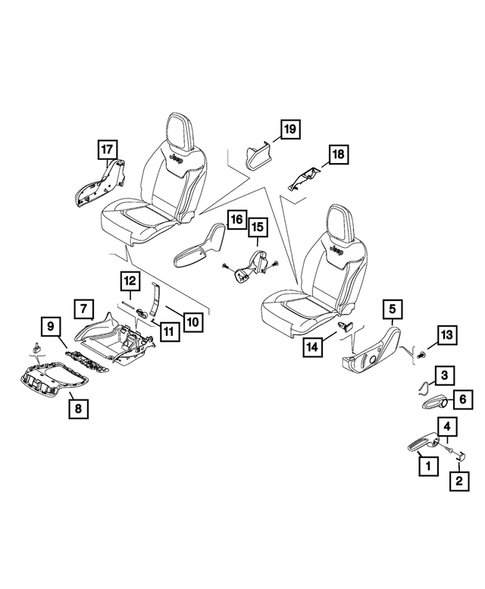 Front Seats - Adjusters, Recliners, Shields and Risers for 2015 Jeep Renegade #1