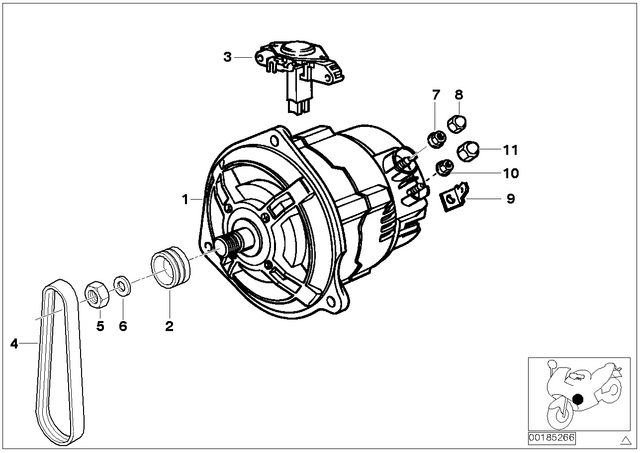 12315A95696 - : Ribbed V-Belt - 4Pk611 for BMW-Motorrad Image