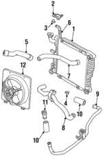 4266142 - Cooling System: Radiator Upper Insulator for Chrysler: Concorde, Imperial, LeBaron, LHS, New Yorker, TC Maserati, Town &amp; Country | Dodge: Caravan, Dakota, Daytona, Dynasty, Grand Caravan, Intrepid, Mini Ram, Shadow, Spirit Image