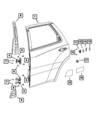 68488693AC - Doors, Door Mirrors and Related Parts: Rear Door, Left for Mopar Image