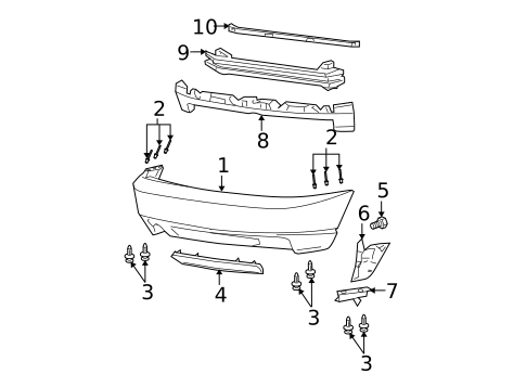 Bumper & Components - Rear for 2004 Ford Focus #0