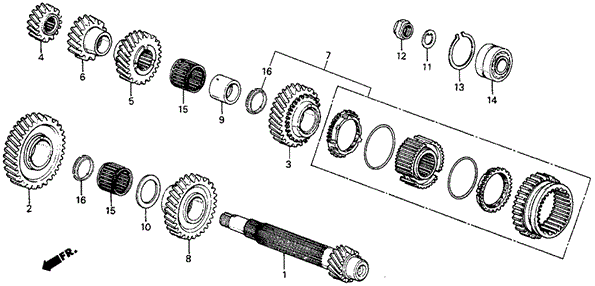 MT Countershaft (4WD) 4WD for 1991 Honda Civic #0