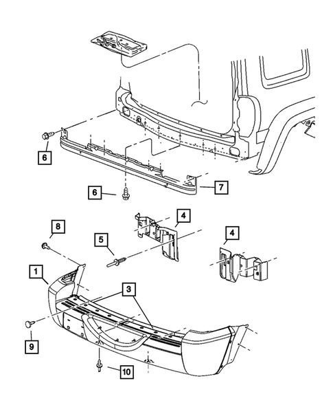 Rear Bumper and Fascia for 2006 Jeep Liberty #0