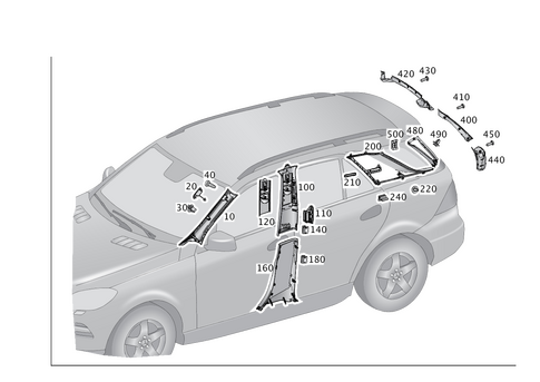 Trim for a, B, C and D-Pillar for 2017 Mercedes-Benz GLE550e #0