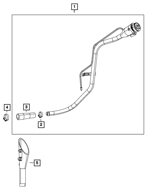 68545473AB - Fuel and Accelerator Pedal: Fuel Filler Tube Hose for Mopar Image image