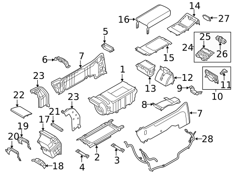 Rear Console for 2012 Hyundai Equus #0