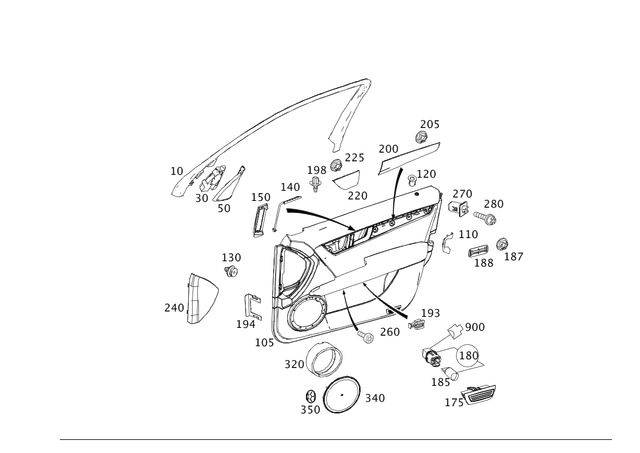 19900356 - Driver Door: Washer Nut for Mercedes-Benz Image image