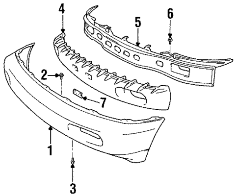Bumper & Components - Front for 1997 Suzuki X-90 #0