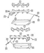 53032834AG - 4.7L Gas; Engine: Exhaust Manifold Shield, Right for Mopar Image