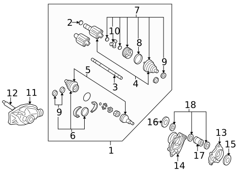 Carrier & Front Axles for 2005 Saab 9-7x #0