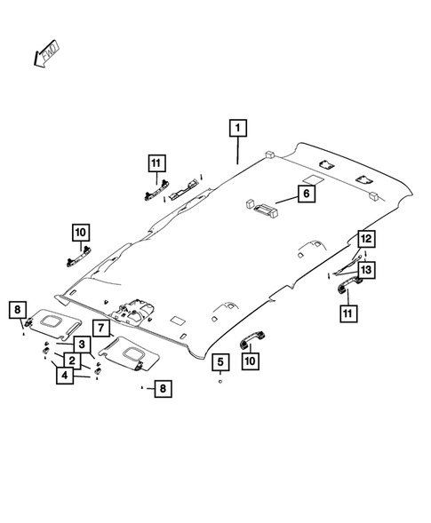 Headliners-Visors-Assist Straps for 2019 Jeep Renegade #0