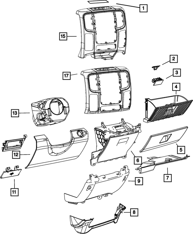 1JQ68DX9AA - Interior Trim: Glovebox Door Latch for Mopar Image image