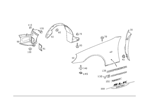 Front Fender for 1999 Mercedes-Benz SLK230 #1