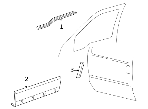 Exterior Trim - Front Door for 2001 Ford Excursion #0