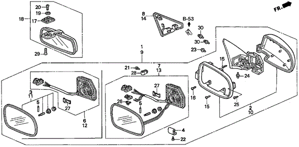 Mirror ('95-'96) for 1996 Acura TL #0