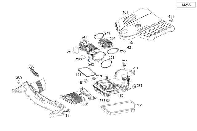 6540908200 - Chassis Sheet Metal Parts/Air Intake: Damping Air Filter for Mercedes-Benz: AMG GT 43, AMG GT 53, CLS450, CLS53 AMG, E53 AMG, GLE450, GLE53 AMG, GLS450 Image image