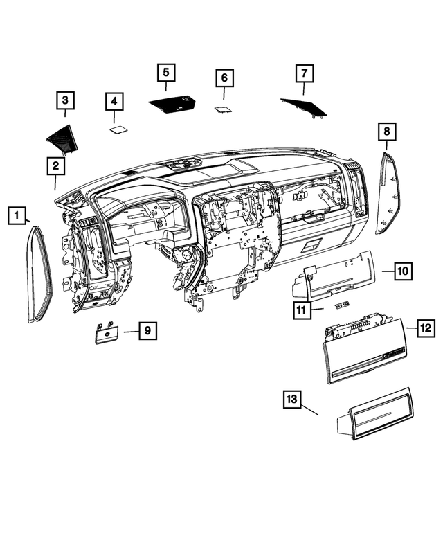 5MV91AAAAA - Interior Trim: Base Panel Instrument Panel for Ram: 1500 Classic Image