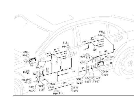 Door Wiring Harness and Door Control Module for 2012 Mercedes-Benz S400 #0
