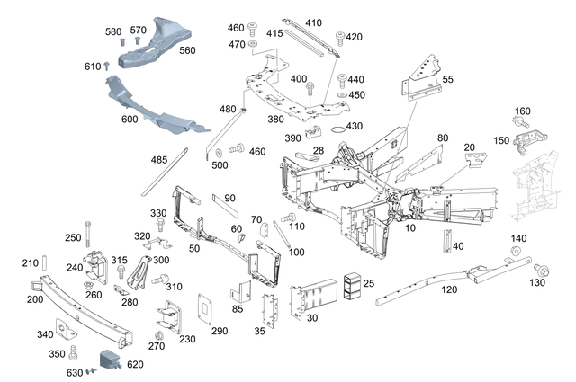 1909880561 - Cowl, Front Panel: Striker Plate for Mercedes-Benz Image image