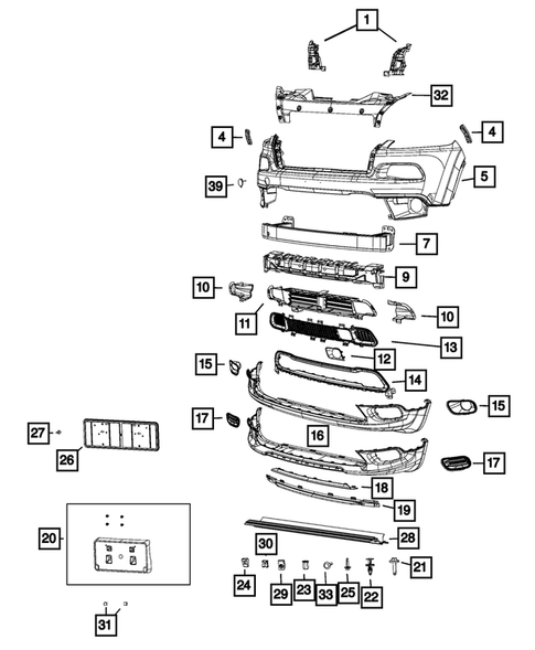Front Bumper and Fascia for 2016 Jeep Cherokee #0