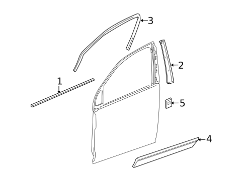 Exterior Trim - Front Door for 2006 Pontiac Torrent #0