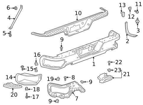 thumbnail image 2 of Evan-Fischer Rear Driver Side Inner Bumper Bracket For 2019-2021 GMC Sierra 1500 2 of 5