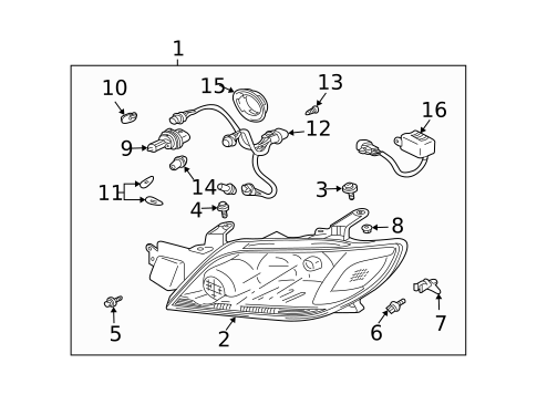 Headlamp Components for 2004 Mitsubishi Outlander #0