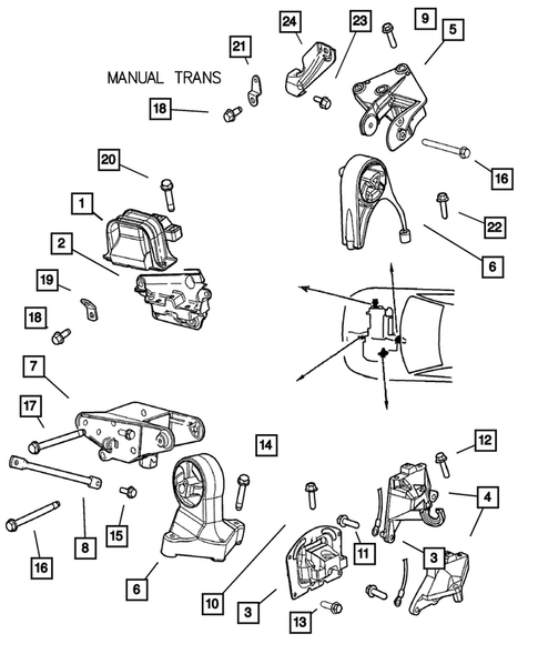Engine Mounting for 2002 Dodge Stratus #0