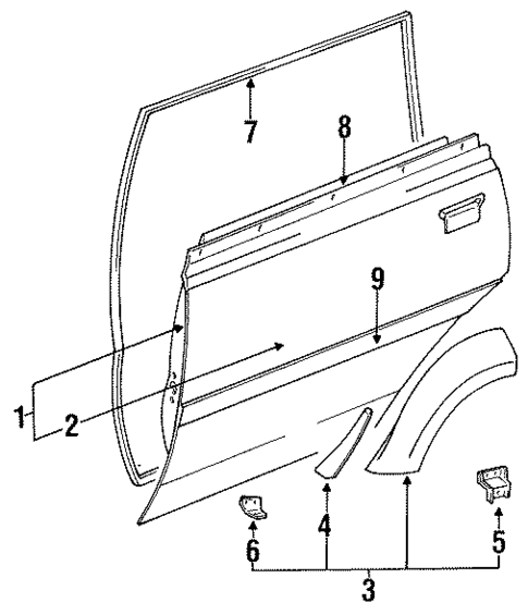 Door & Components for 1991 Toyota Land Cruiser #0
