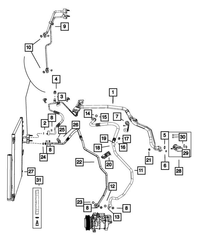 68143878AA - : A/C Line Clip for Mopar Image