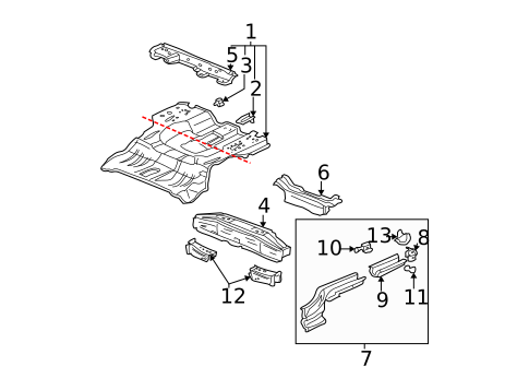Rear Floor & Rails for 2005 Honda Civic #0