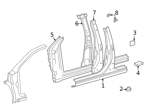Center Pillar & Rocker for 2002 Toyota Prius #0