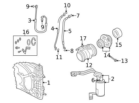 Condenser, Compressor & Lines for 2005 Chrysler PT Cruiser #3