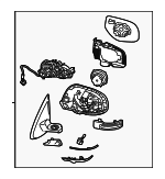 7632C596 - Body: Mirror Assembly for Mitsubishi: Outlander, Outlander PHEV Image