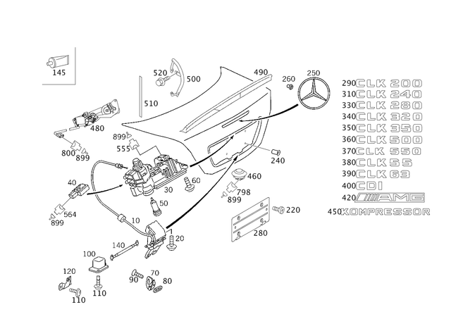 949840800 - Trunk Lid: Screw for Mercedes-Benz Image image