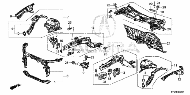 Front Bulkhead - Dashboard for 2016 Acura RLX #0