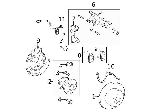 Rear Brakes for 2011 Toyota Highlander #1