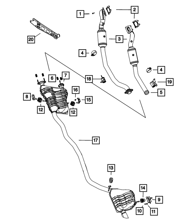 5147360AC - : Exhaust Muffler And Tailpipe for Mopar Image