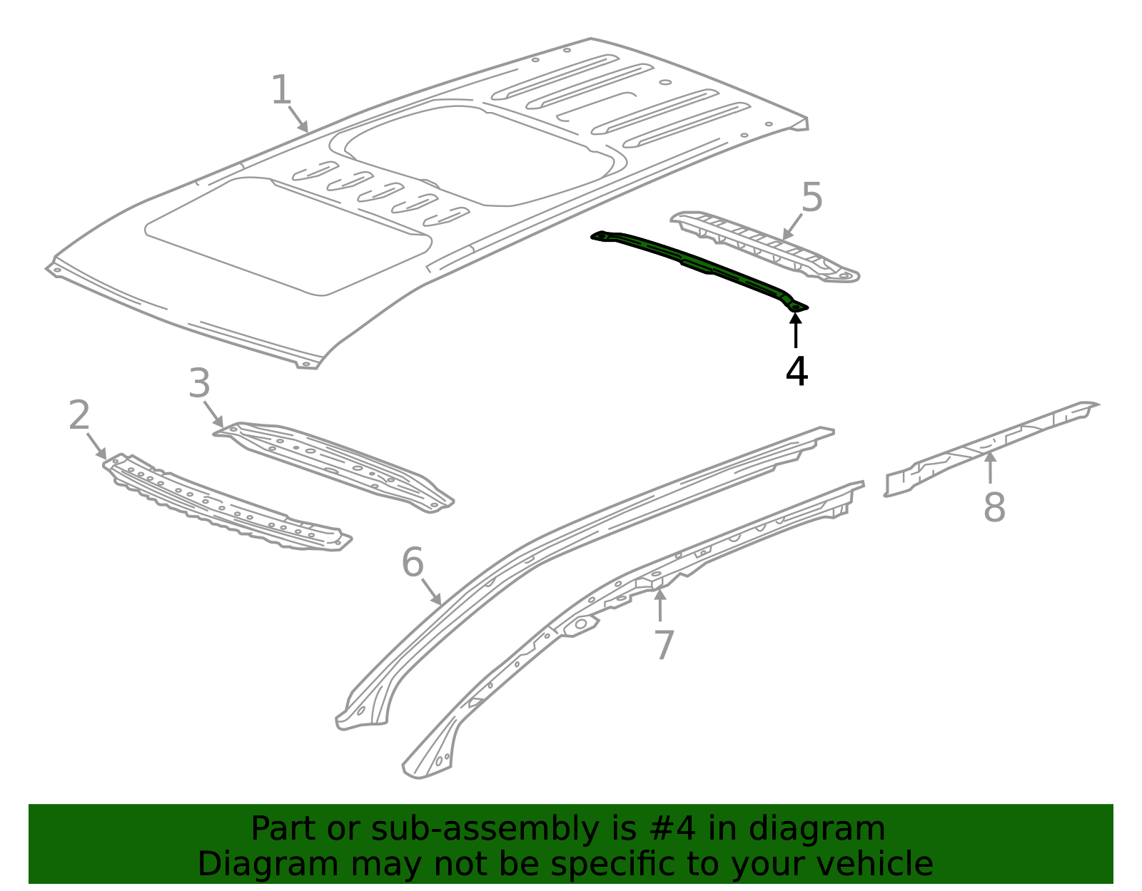 84207152 - High-Quality Roof Panel Bow for 2018-2025 GM | AutoNation Parts