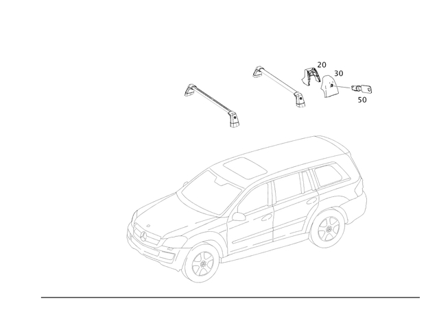 1648900033 - Roof Carrier Systems: Locking Set for Mercedes-Benz: GL320, GL550 Image