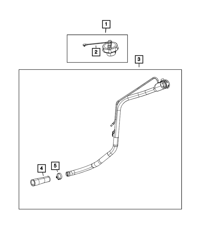 68545473AB - Fuel and Accelerator Pedal: Fuel Filler Tube Hose for Mopar Image