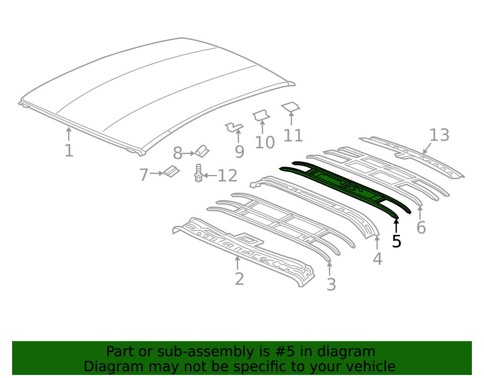 62160-TRT-A00ZZ - Roof Bow 2018-2021 Honda Clarity | Honda Acura Parts ...