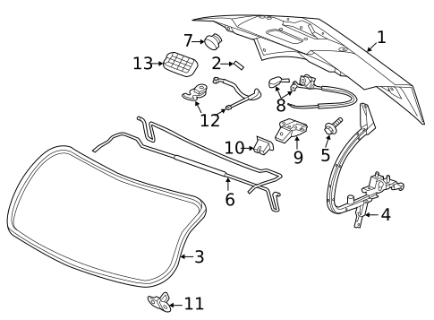 Trunk Lid & Compartment for 2012 Cadillac CTS #0