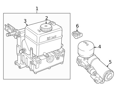 Master Cylinder - Components On Dash Panel for 1996 Land Rover Range Rover #0