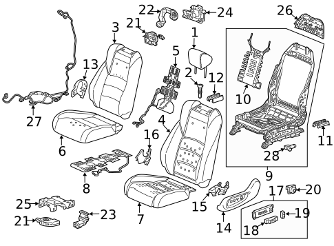Driver Seat Components for 2018 Honda Accord #2
