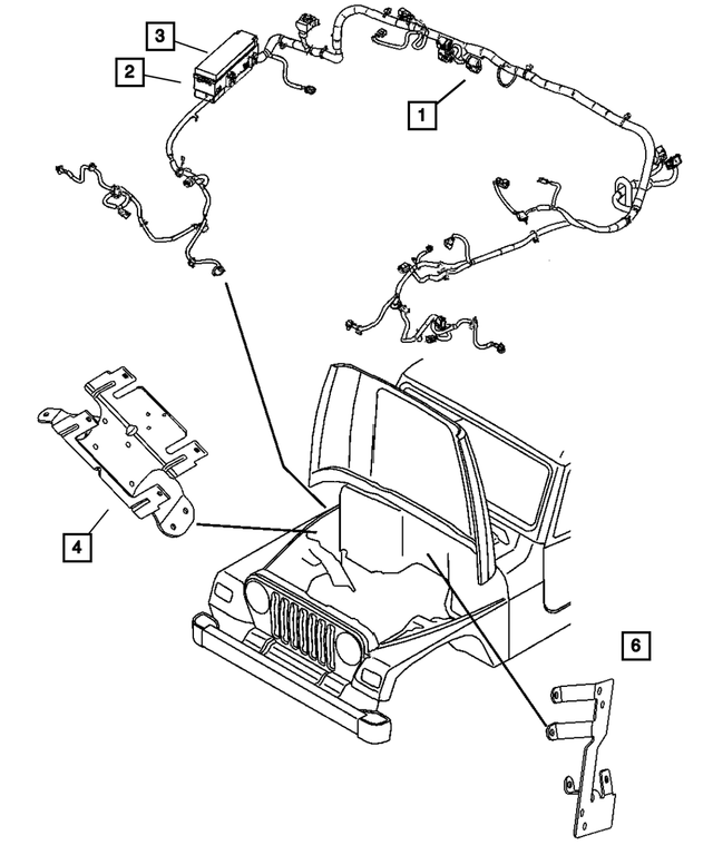 56051479AC - Electrical: Headlamp To Dash Wiring for Mopar Image