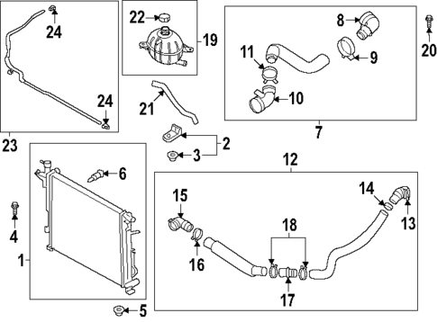 Radiator & Components for 2024 Hyundai Santa Fe #0