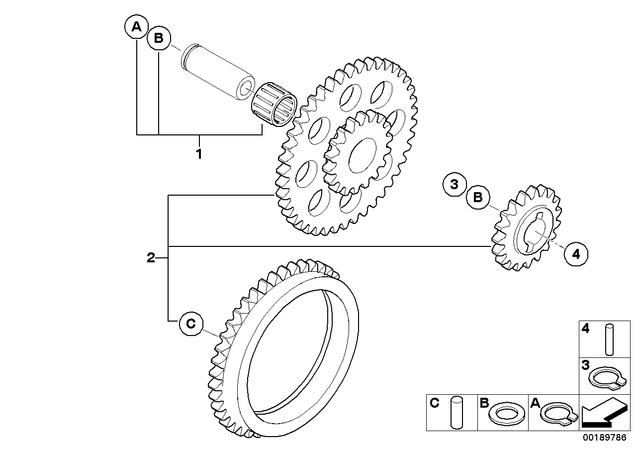 11417715459 - : Set Of Gears For Oil Pump for BMW-Motorrad Image